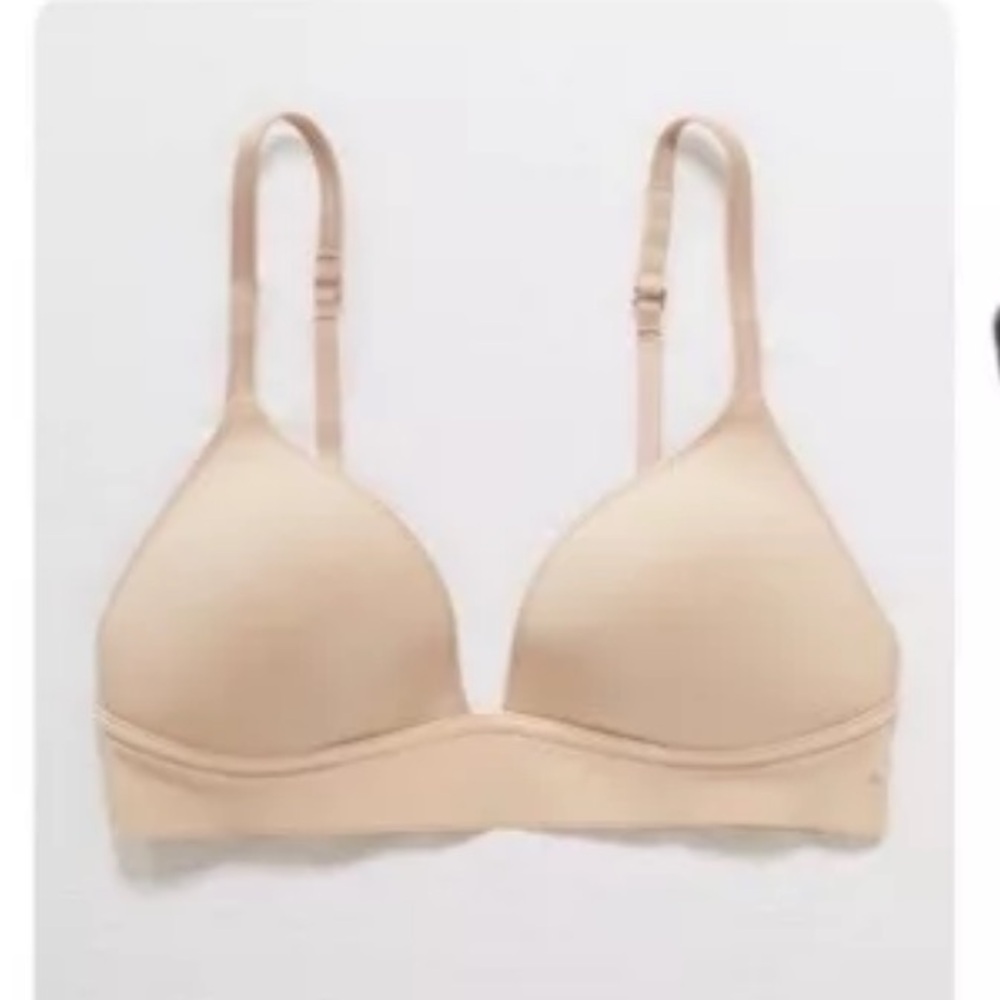 NWT AERIE Real Me Lightly Lined Wireless Bra 38C Sands Tan Beige